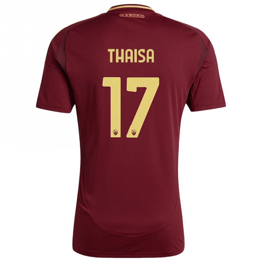 Kids Football Thaisa #17 Red Brown Gold Home Jersey 2024/25 T-Shirt Nz