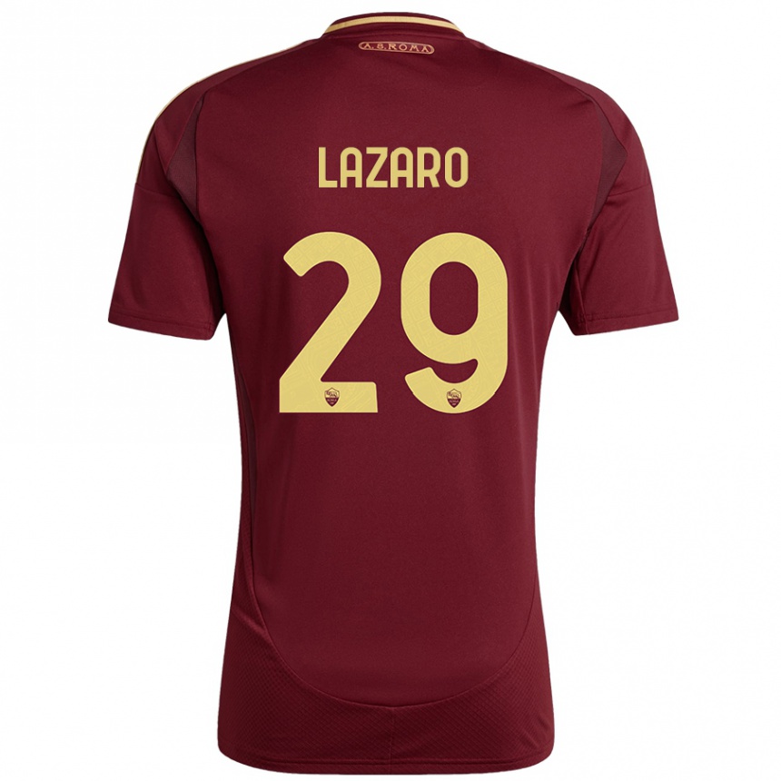 Kids Football Paloma Lazaro #29 Red Brown Gold Home Jersey 2024/25 T-Shirt Nz