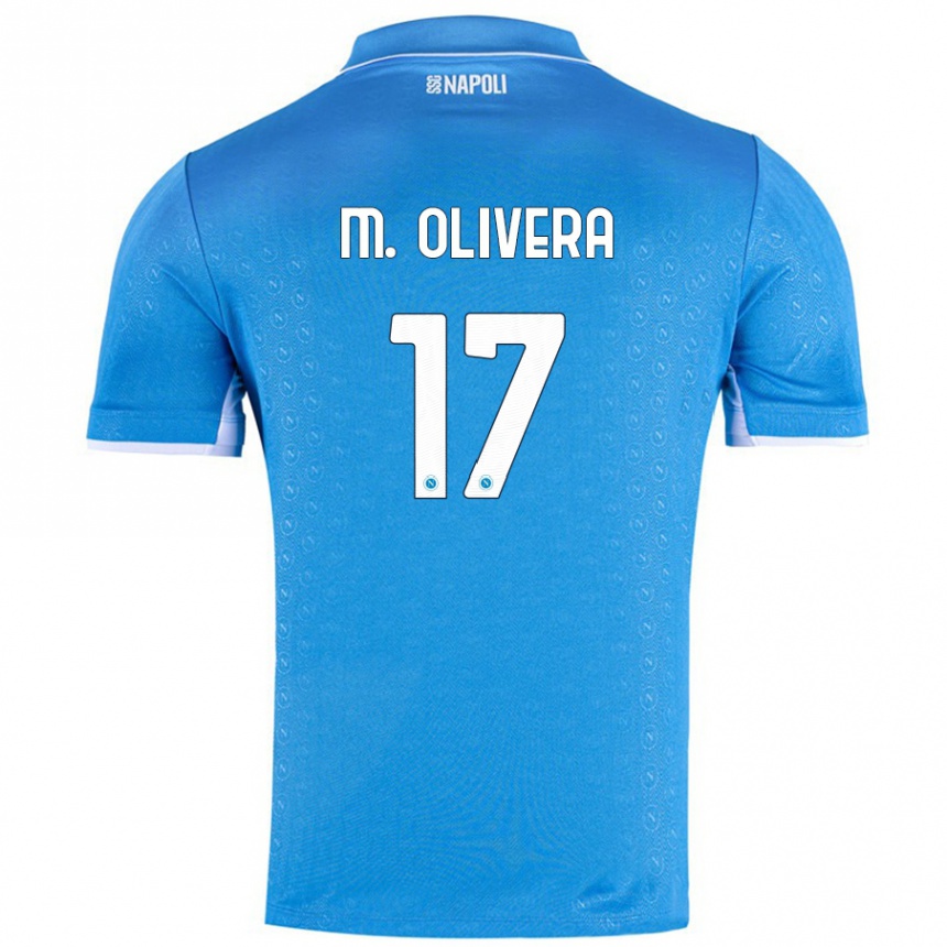 Kids Football Mathias Olivera #17 Sky Blue Home Jersey 2024/25 T-Shirt Nz