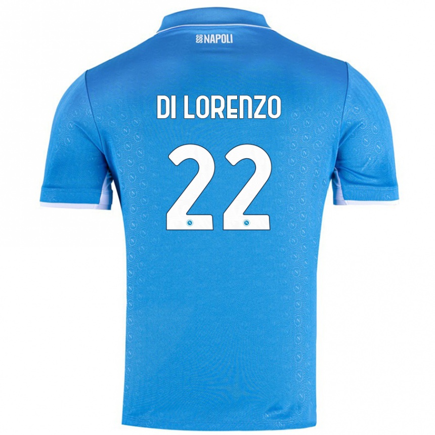 Kids Football Giovanni Di Lorenzo #22 Sky Blue Home Jersey 2024/25 T-Shirt Nz