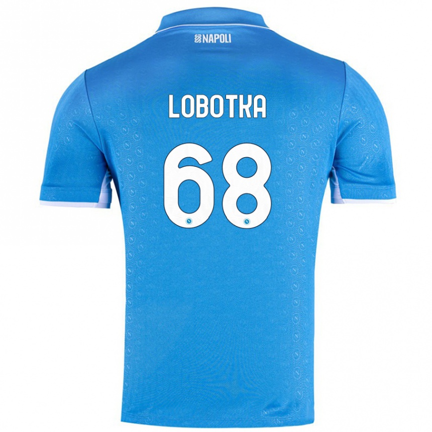 Kids Football Stanislav Lobotka #68 Sky Blue Home Jersey 2024/25 T-Shirt Nz