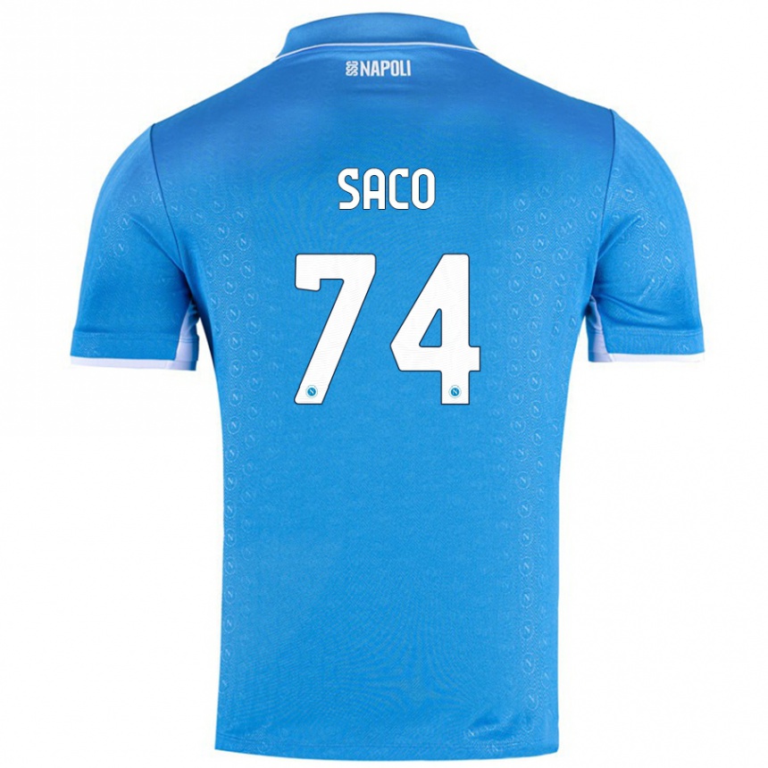 Kids Football Coli Saco #74 Sky Blue Home Jersey 2024/25 T-Shirt Nz