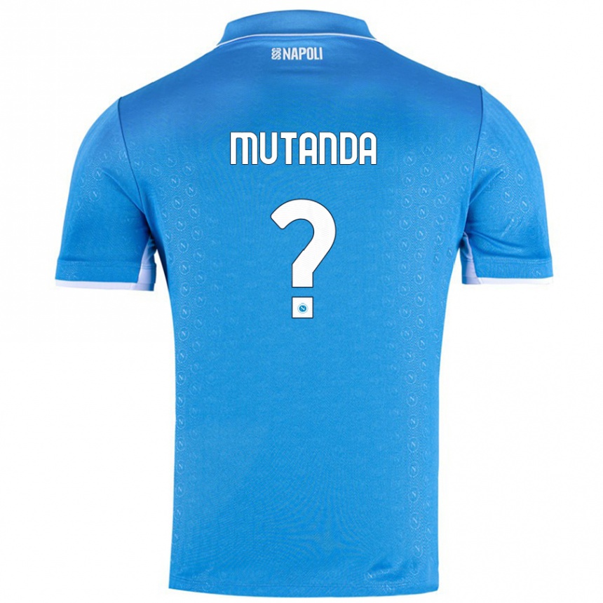 Kids Football Noah Mutanda #0 Sky Blue Home Jersey 2024/25 T-Shirt Nz