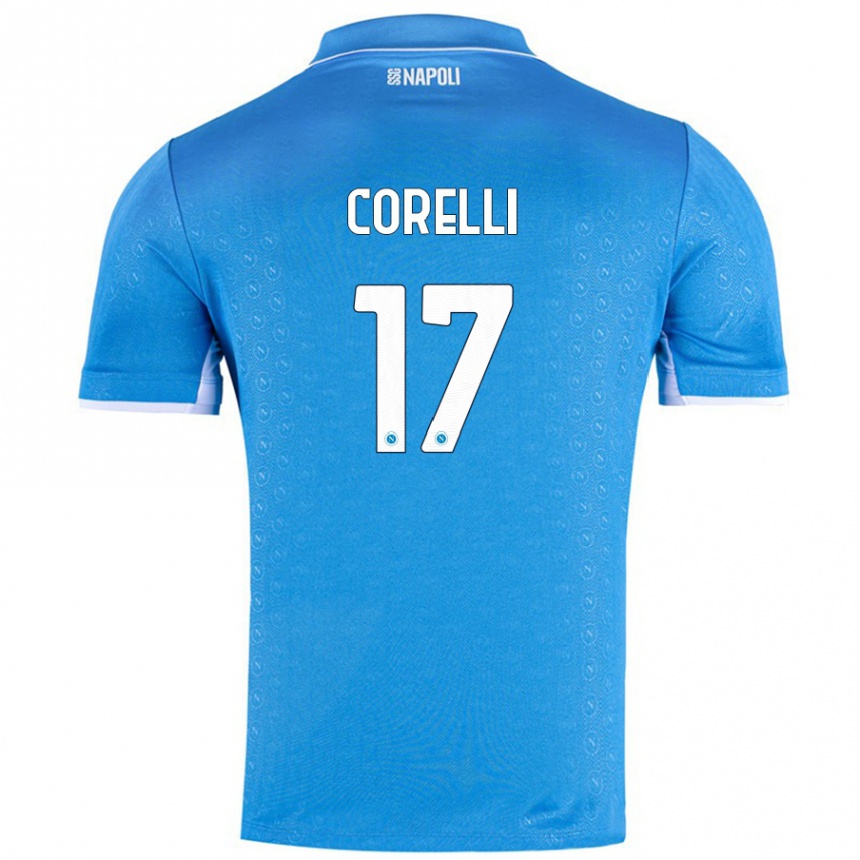 Kids Football Alice Corelli #17 Sky Blue Home Jersey 2024/25 T-Shirt Nz