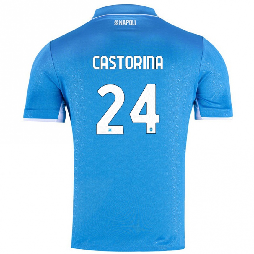 Kids Football Alessandro Castorina #24 Sky Blue Home Jersey 2024/25 T-Shirt Nz