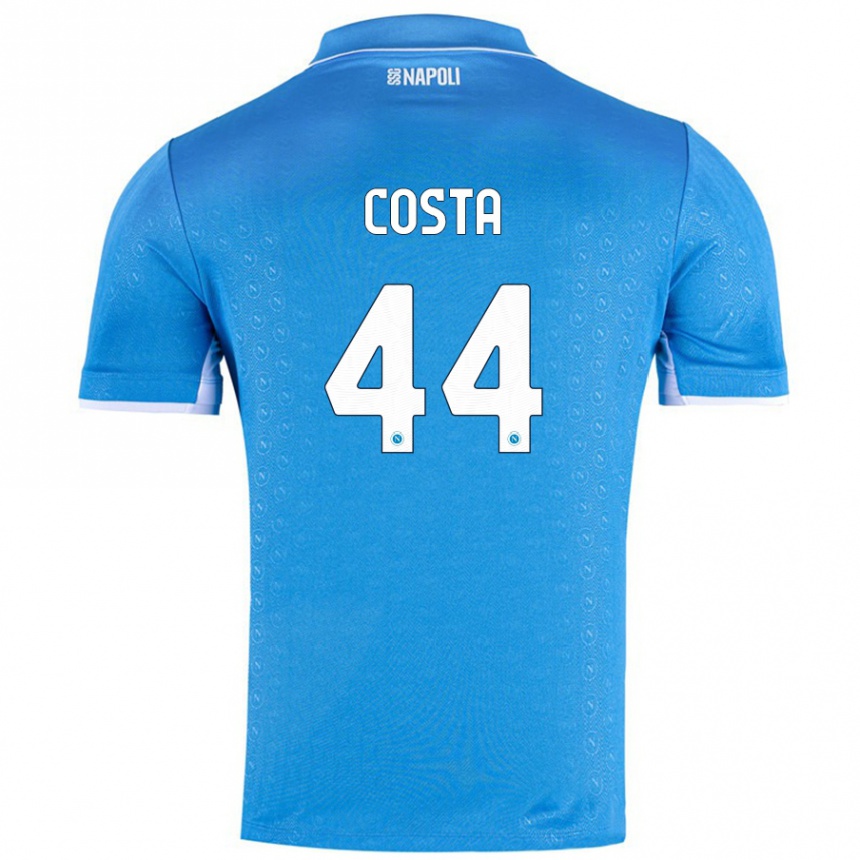 Kids Football Filippo Costa #44 Sky Blue Home Jersey 2024/25 T-Shirt Nz