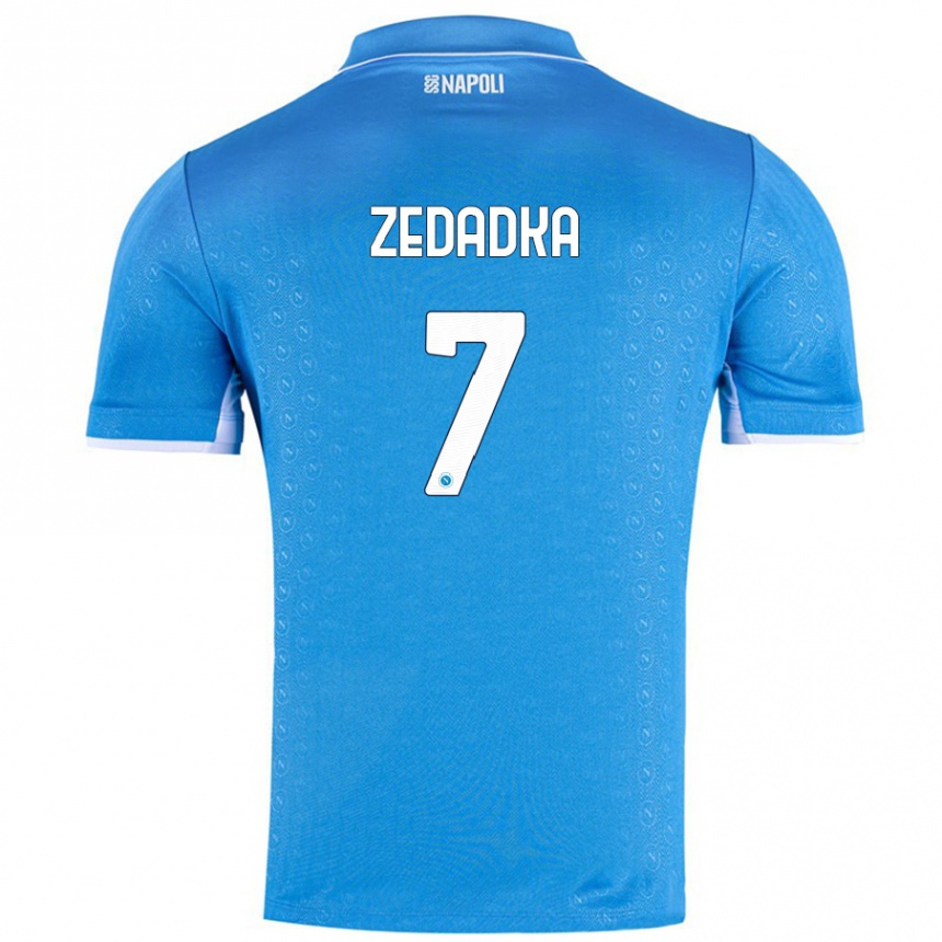 Kids Football Karim Zedadka #7 Sky Blue Home Jersey 2024/25 T-Shirt Nz