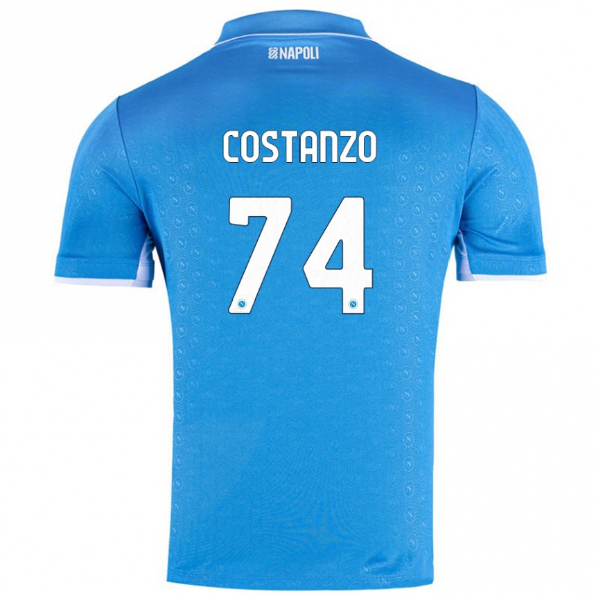 Kids Football Davide Costanzo #74 Sky Blue Home Jersey 2024/25 T-Shirt Nz