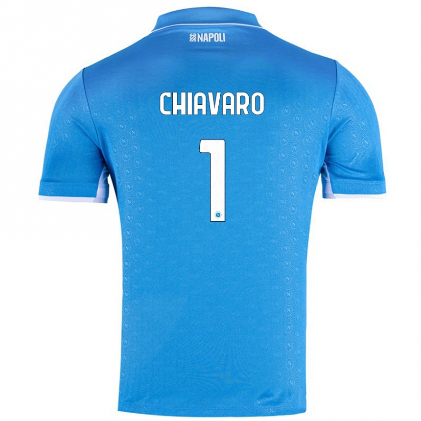 Kids Football Kelly Chiavaro #1 Sky Blue Home Jersey 2024/25 T-Shirt Nz