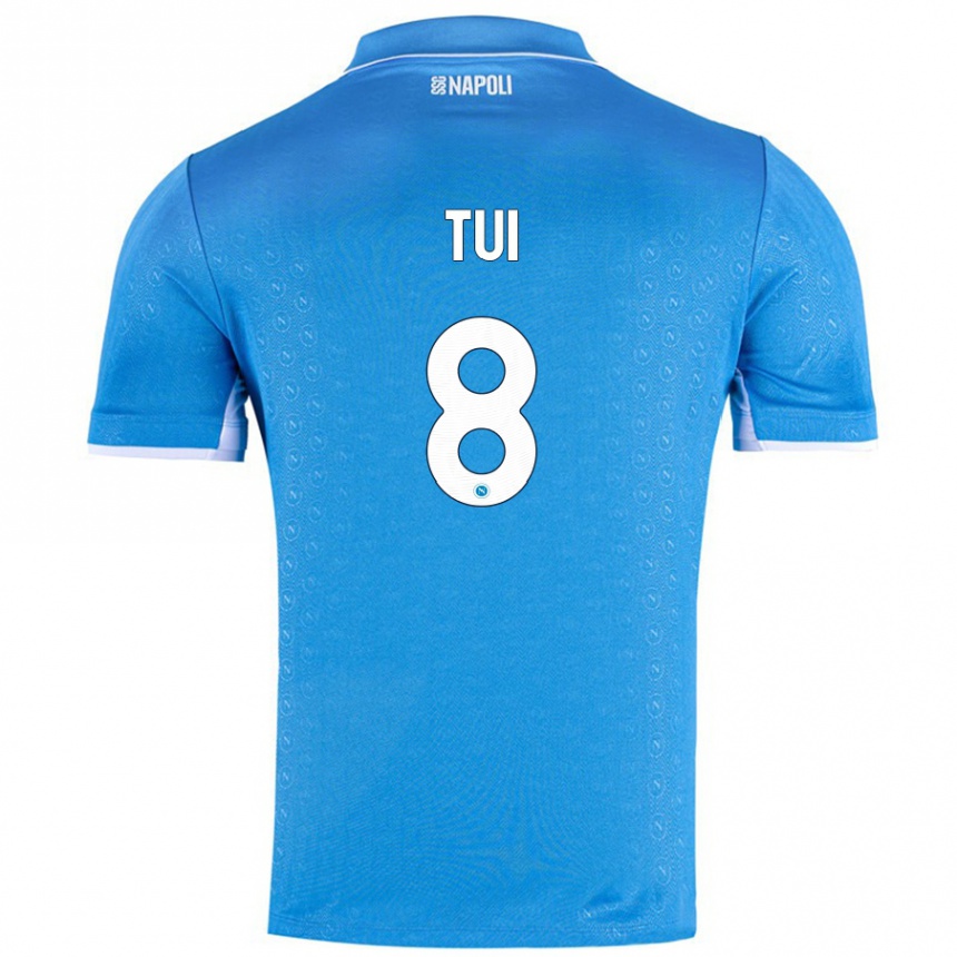 Kids Football Sara Tui #8 Sky Blue Home Jersey 2024/25 T-Shirt Nz