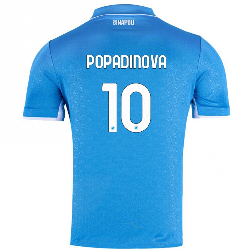 Kids Football Evdokiya Popadinova #10 Sky Blue Home Jersey 2024/25 T-Shirt Nz