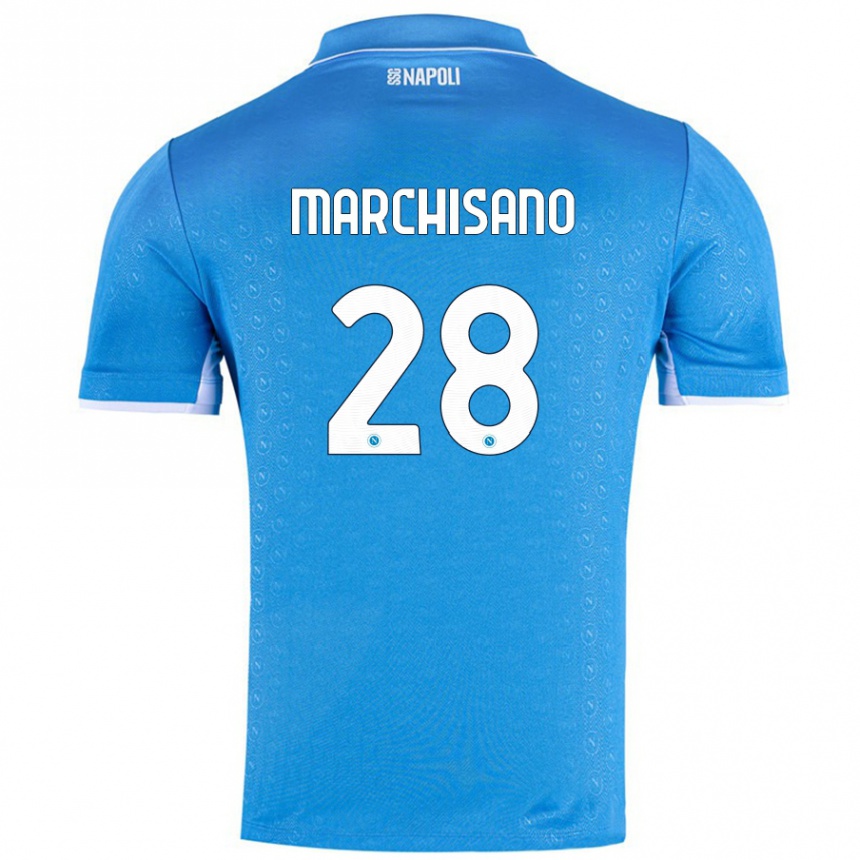 Kids Football Matteo Marchisano #28 Sky Blue Home Jersey 2024/25 T-Shirt Nz