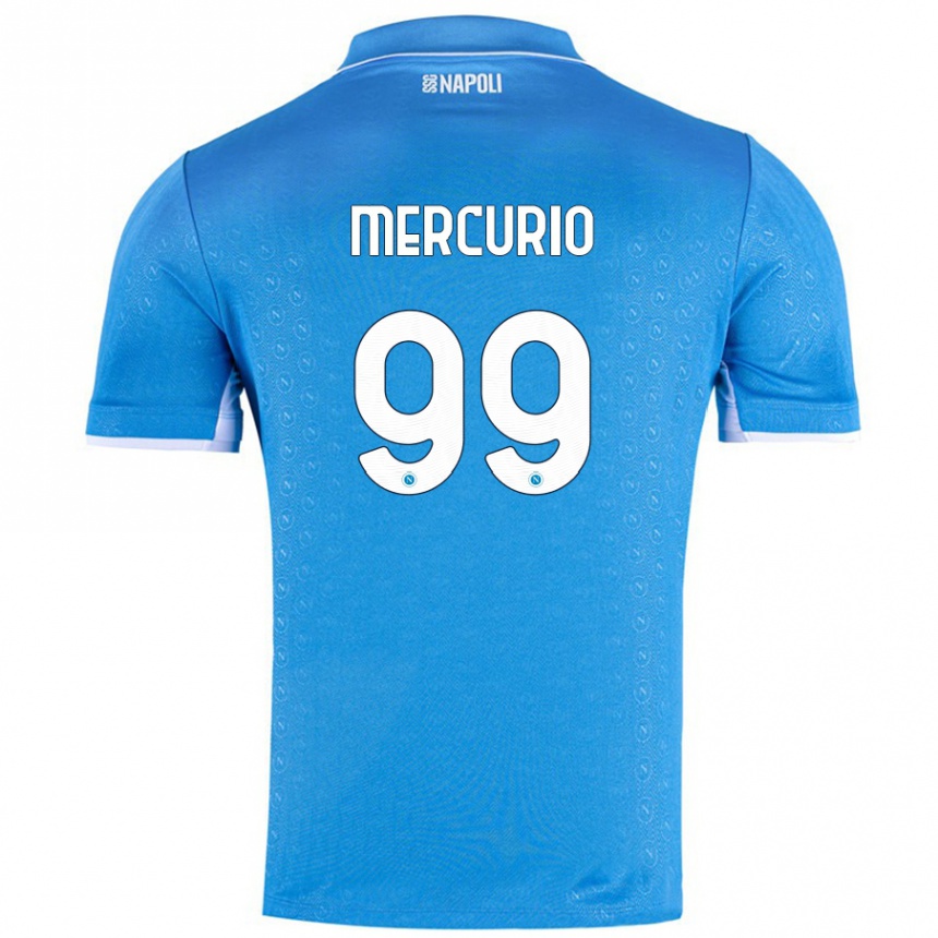 Kids Football Giovanni Mercurio #99 Sky Blue Home Jersey 2024/25 T-Shirt Nz