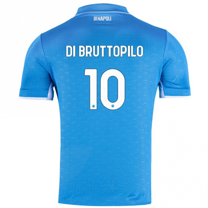 Kids Football Giuseppe Ambrosino Di Bruttopilo #10 Sky Blue Home Jersey 2024/25 T-Shirt Nz