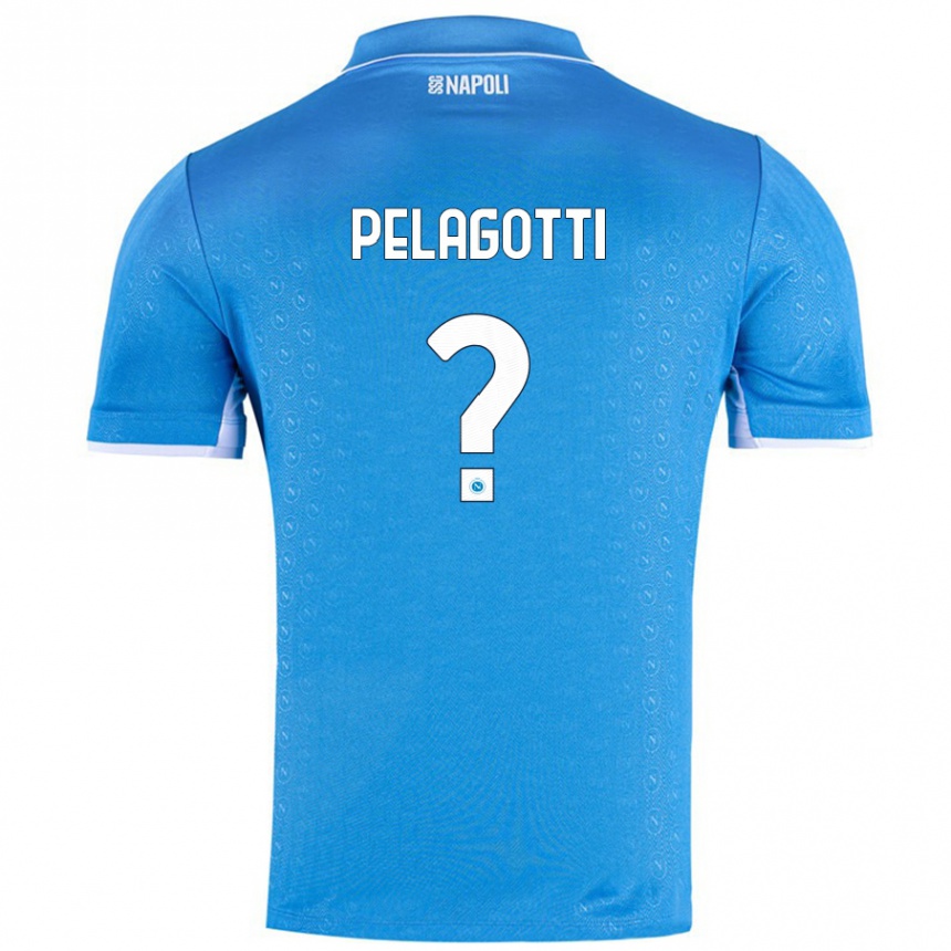 Kids Football Ludovico Benjamin Pelagotti #0 Sky Blue Home Jersey 2024/25 T-Shirt Nz