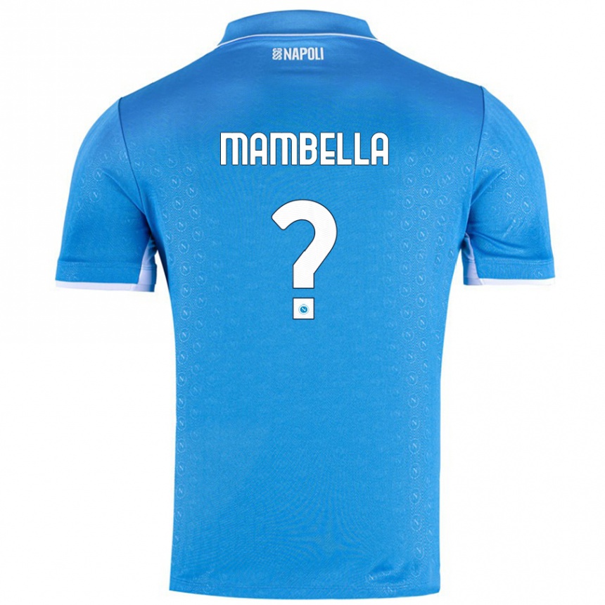 Kids Football Andrea Mambella #0 Sky Blue Home Jersey 2024/25 T-Shirt Nz