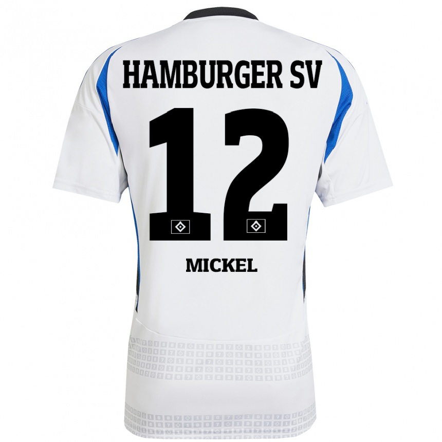 Kids Football Tom Mickel #12 White Blue Home Jersey 2024/25 T-Shirt Nz