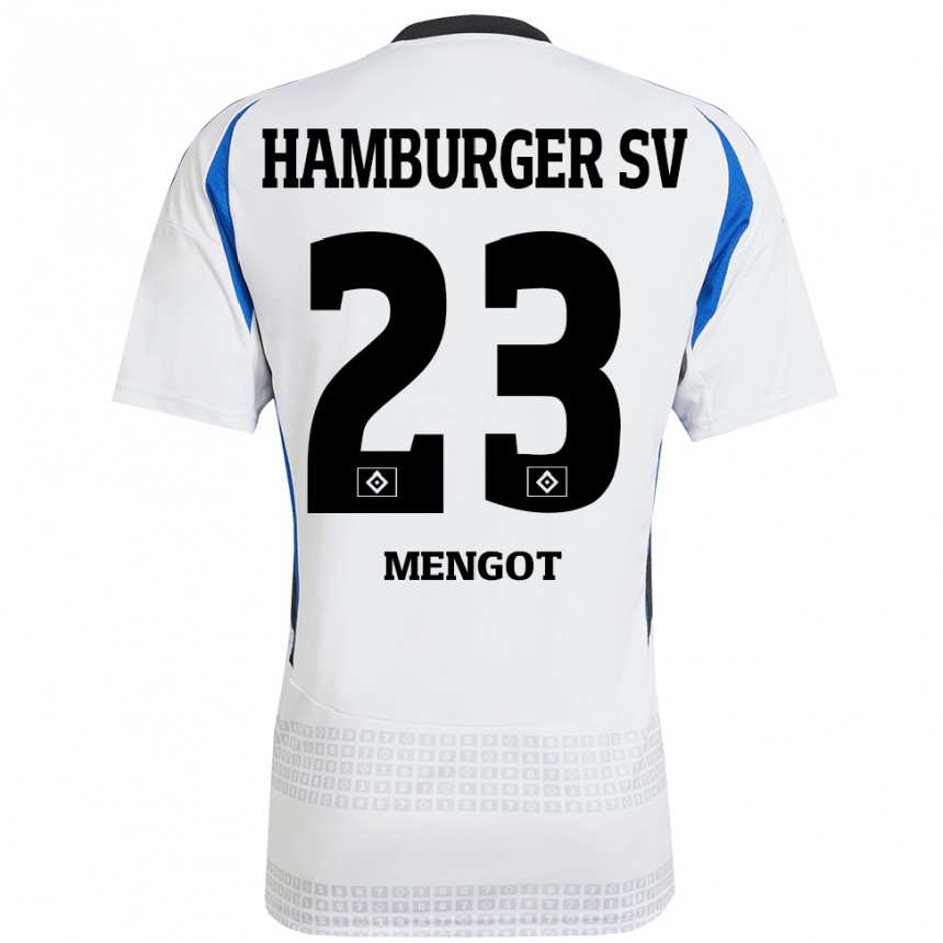 Kids Football Ayukayoh Mengot #23 White Blue Home Jersey 2024/25 T-Shirt Nz