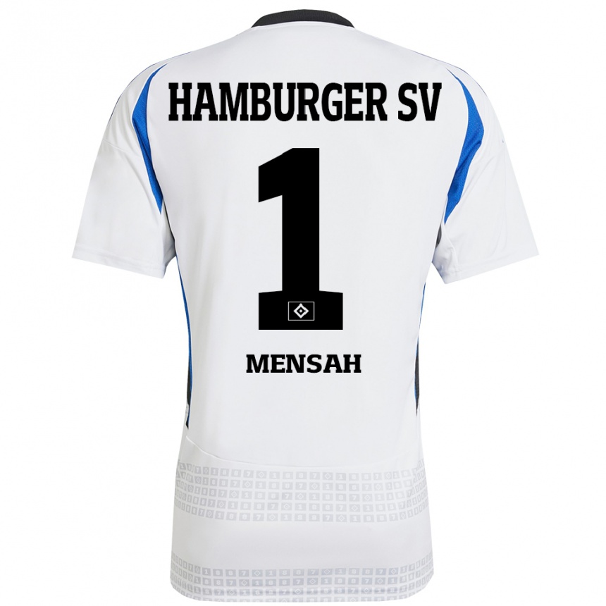 Kids Football Steven Mensah #1 White Blue Home Jersey 2024/25 T-Shirt Nz