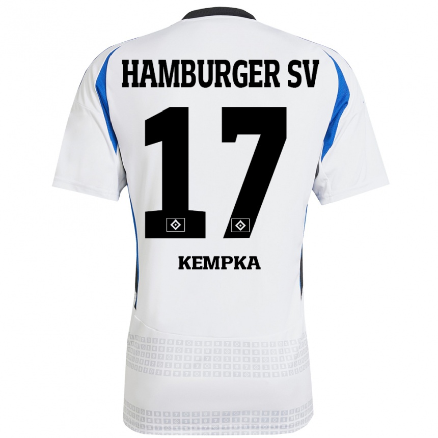 Kids Football Sylvana Kempka #17 White Blue Home Jersey 2024/25 T-Shirt Nz