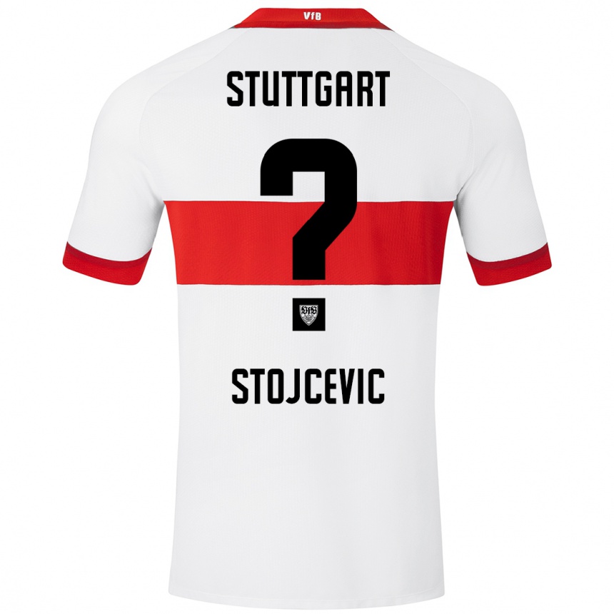 Kids Football Martin Stojcevic #0 White Red Home Jersey 2024/25 T-Shirt Nz