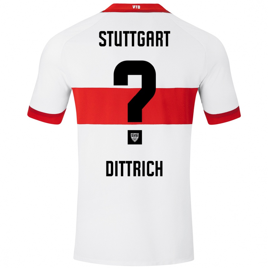 Kids Football Robin Dittrich #0 White Red Home Jersey 2024/25 T-Shirt Nz