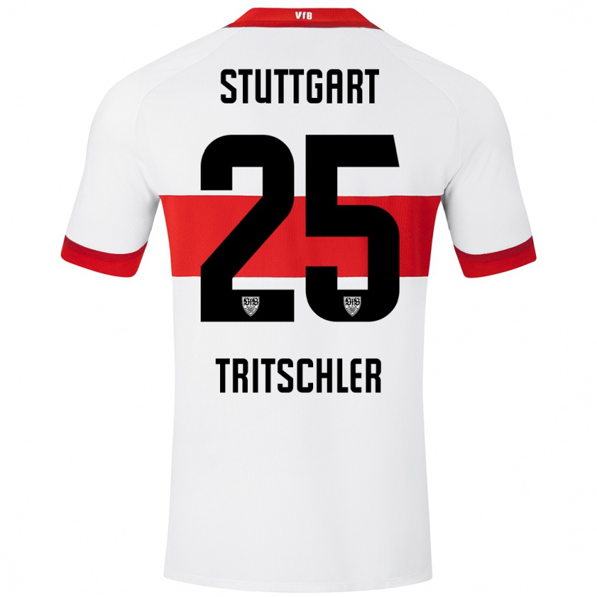 Kids Football David Tritschler #25 White Red Home Jersey 2024/25 T-Shirt Nz