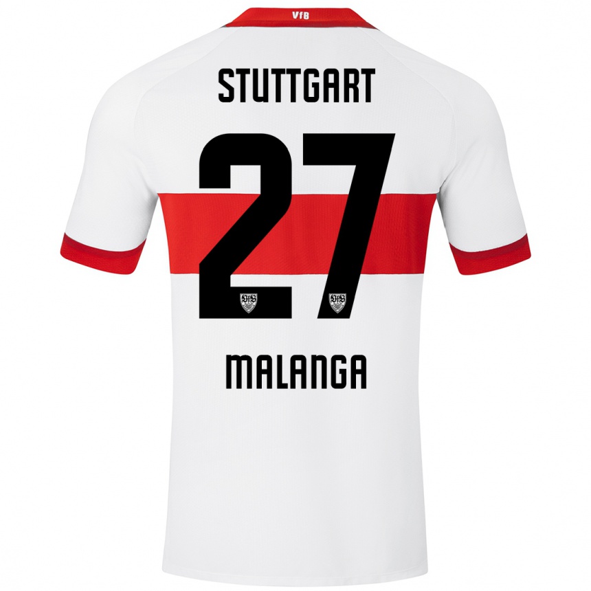 Kids Football Jarzinho Malanga #27 White Red Home Jersey 2024/25 T-Shirt Nz