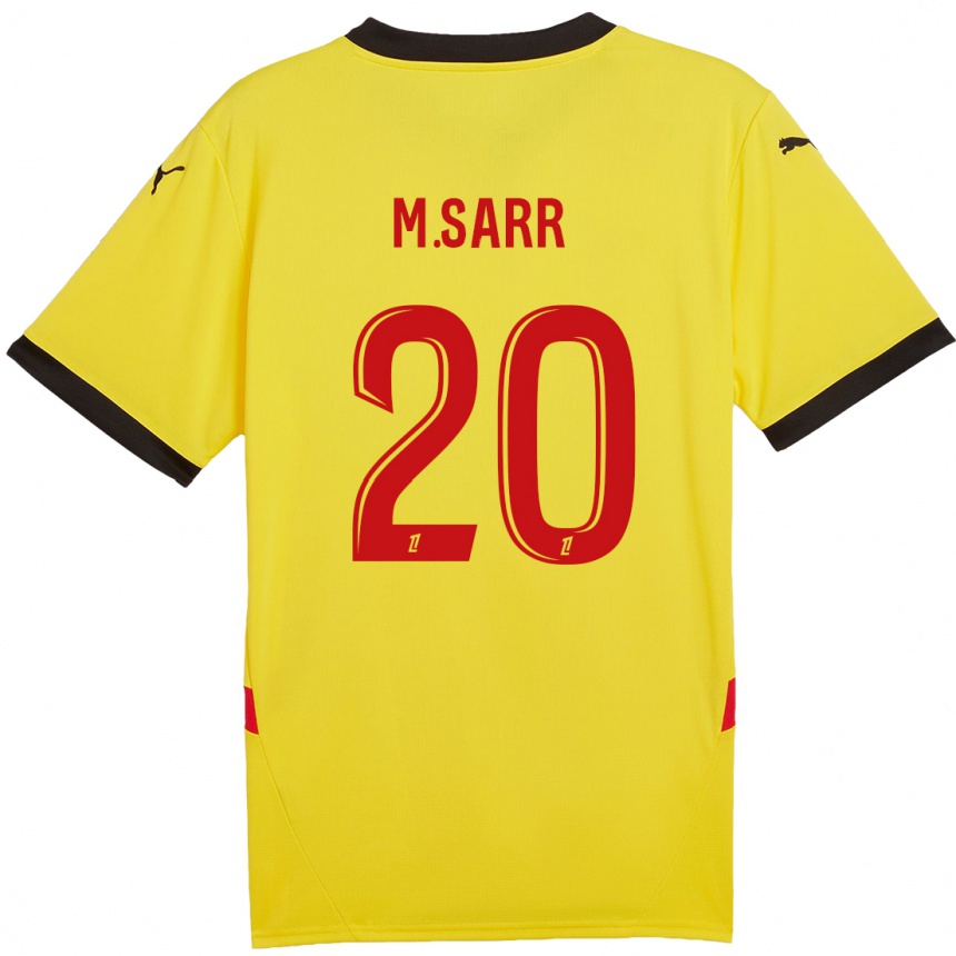 Kids Football Malang Sarr #20 Yellow Red Home Jersey 2024/25 T-Shirt Nz