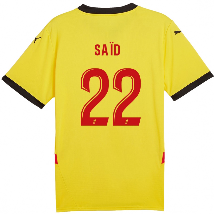 Kids Football Wesley Saïd #22 Yellow Red Home Jersey 2024/25 T-Shirt Nz