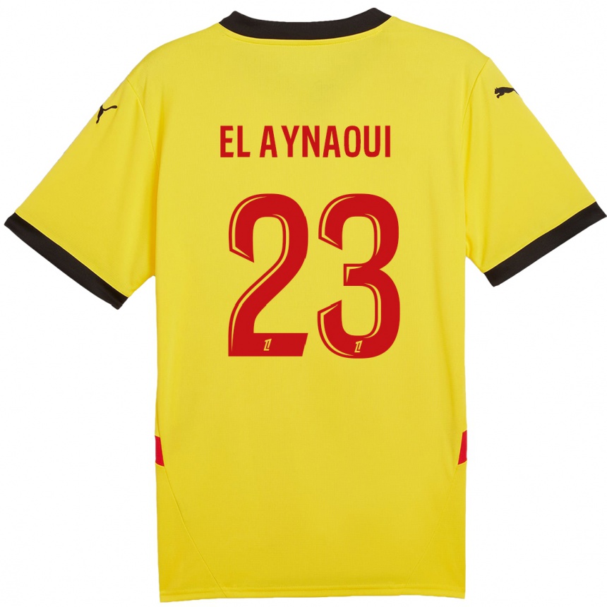 Kids Football Neil El Aynaoui #23 Yellow Red Home Jersey 2024/25 T-Shirt Nz