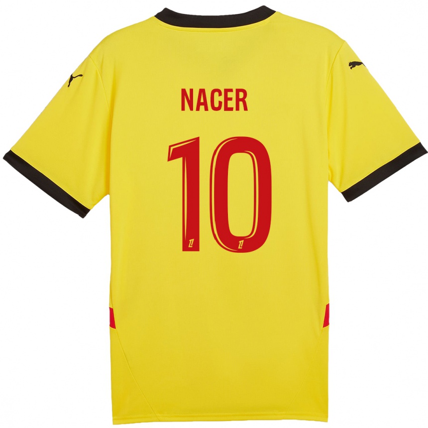 Kids Football Myriem Nacer #10 Yellow Red Home Jersey 2024/25 T-Shirt Nz