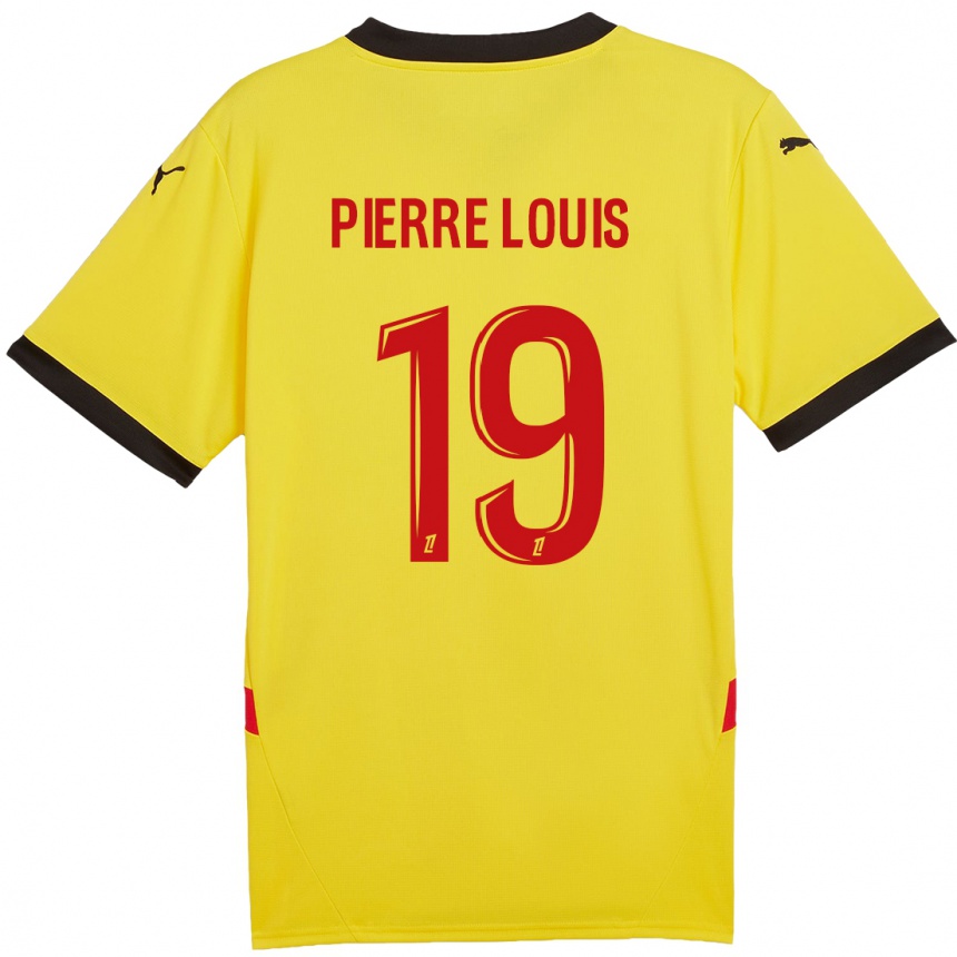 Kids Football Dayana Pierre-Louis #19 Yellow Red Home Jersey 2024/25 T-Shirt Nz