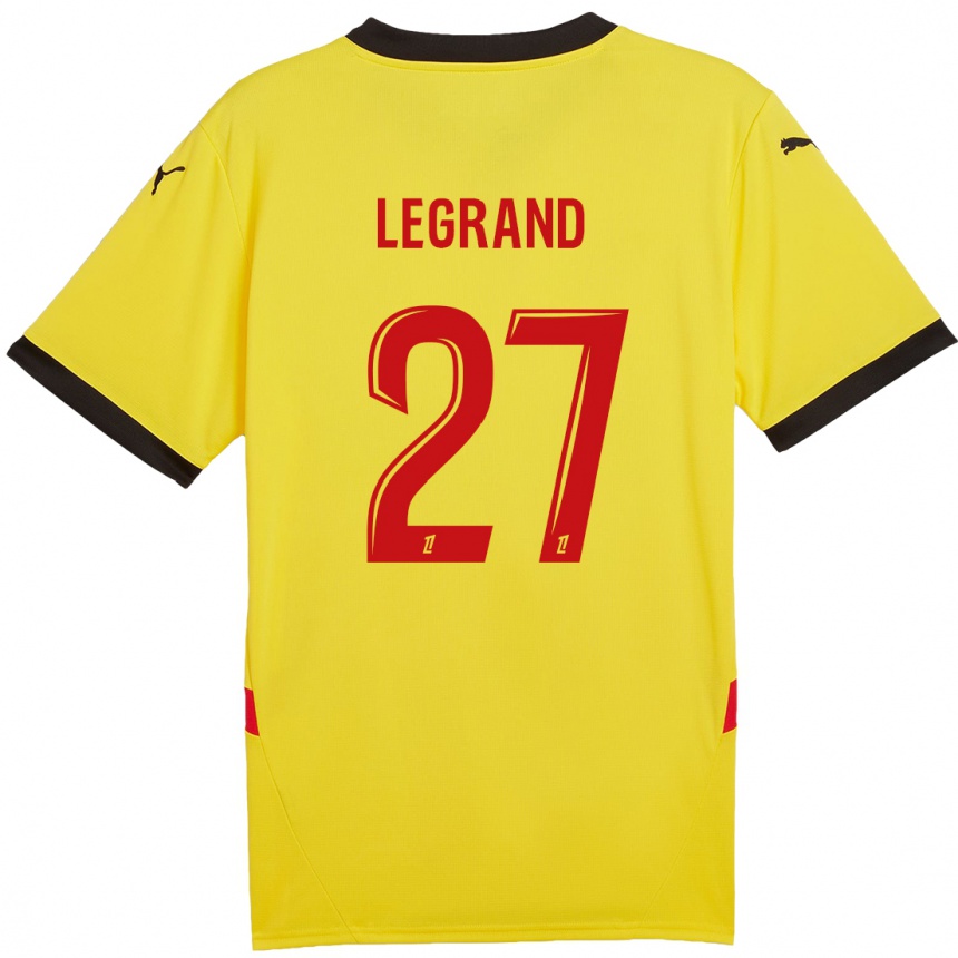 Kids Football Bérénice Legrand #27 Yellow Red Home Jersey 2024/25 T-Shirt Nz