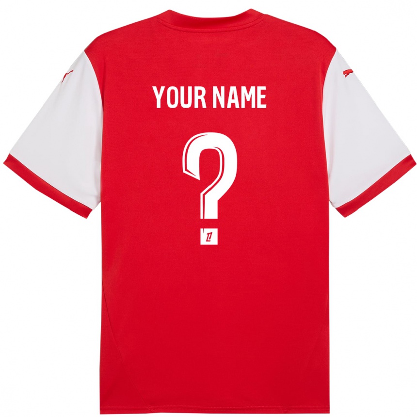 Kids Football Your Name #0 Red White Home Jersey 2024/25 T-Shirt Nz