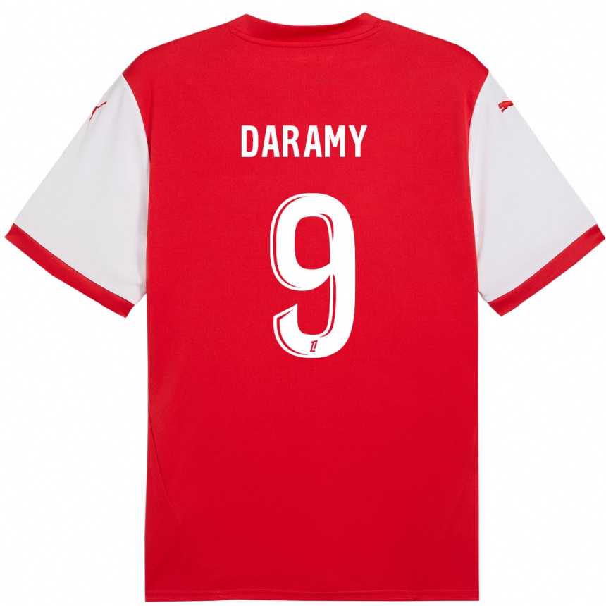 Kids Football Mohamed Daramy #9 Red White Home Jersey 2024/25 T-Shirt Nz