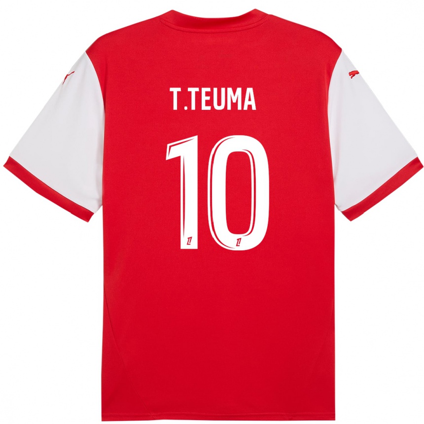 Kids Football Teddy Teuma #10 Red White Home Jersey 2024/25 T-Shirt Nz