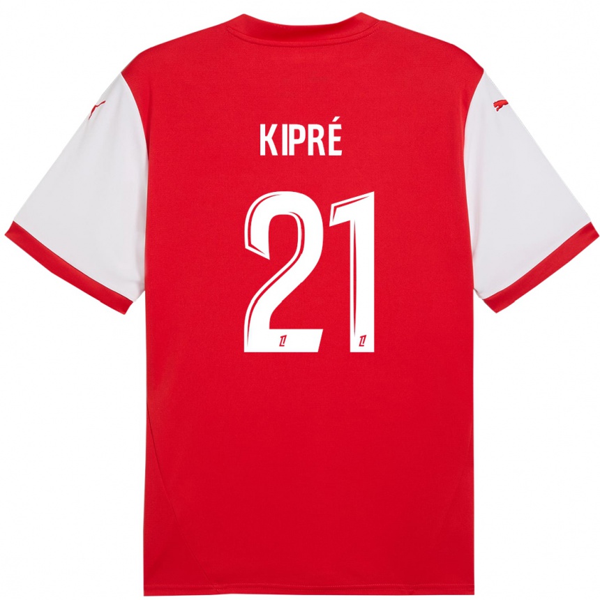 Kids Football Cédric Kipré #21 Red White Home Jersey 2024/25 T-Shirt Nz