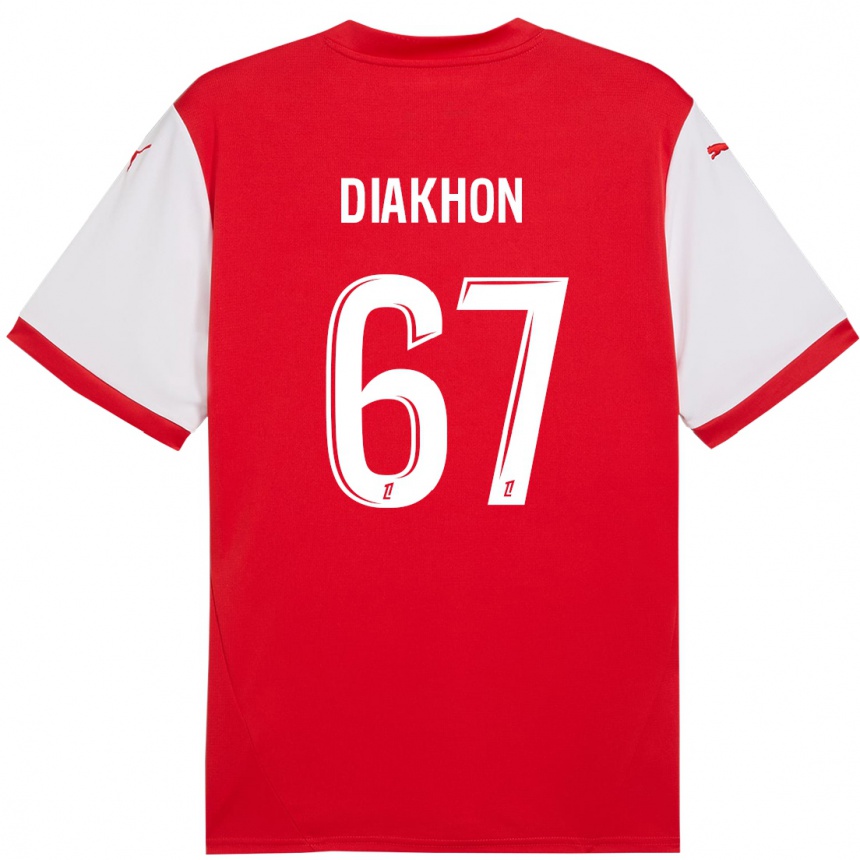 Kids Football Mamadou Diakhon #67 Red White Home Jersey 2024/25 T-Shirt Nz