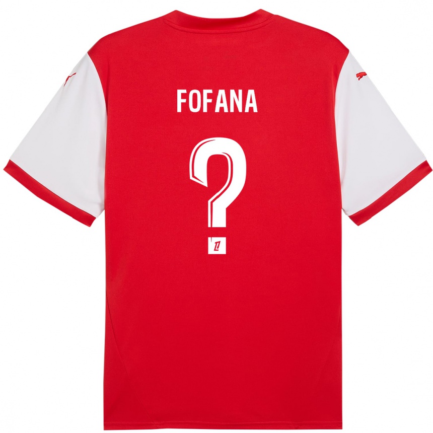 Kids Football Yaya Fofana #0 Red White Home Jersey 2024/25 T-Shirt Nz