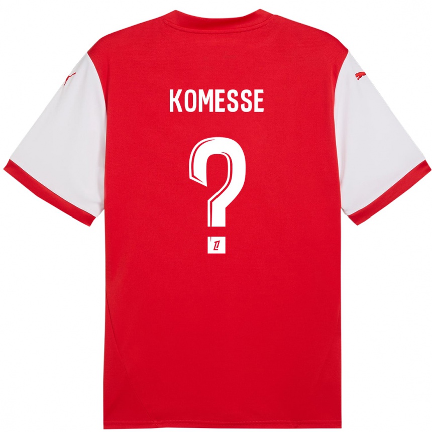 Kids Football Josias Sabone Komesse #0 Red White Home Jersey 2024/25 T-Shirt Nz