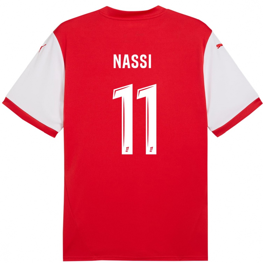 Kids Football Jade Nassi #11 Red White Home Jersey 2024/25 T-Shirt Nz