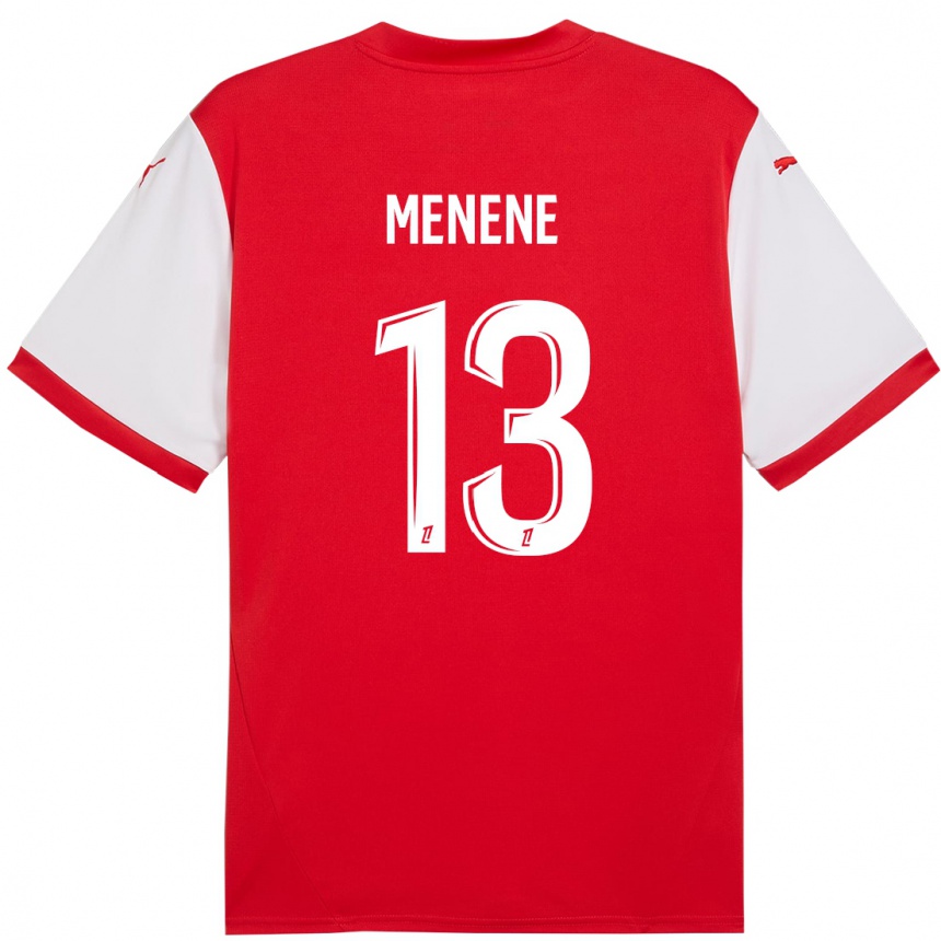 Kids Football Meyong Menene #13 Red White Home Jersey 2024/25 T-Shirt Nz