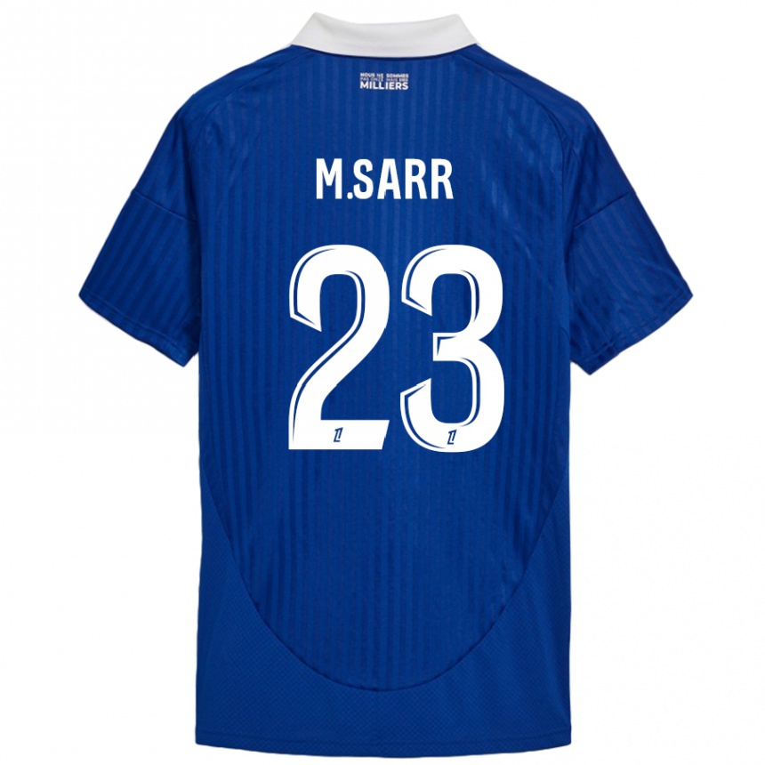 Kids Football Mamadou Sarr #23 Blue White Home Jersey 2024/25 T-Shirt Nz