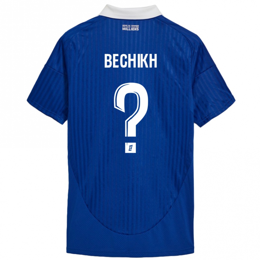 Kids Football Mohamed Bechikh #0 Blue White Home Jersey 2024/25 T-Shirt Nz