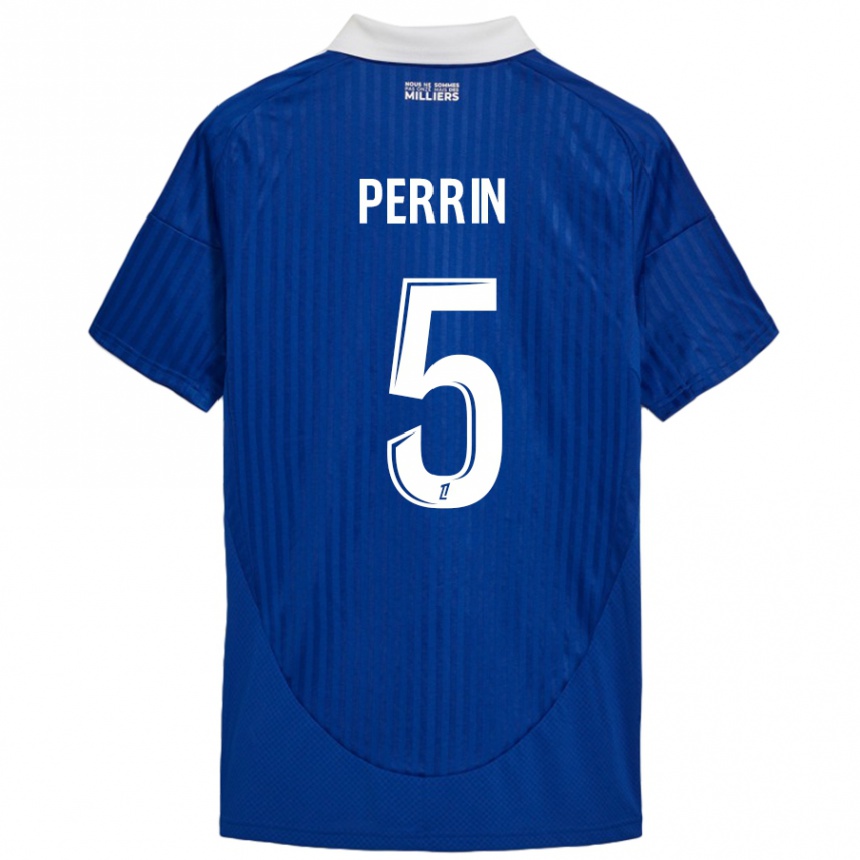 Kids Football Lucas Perrin #5 Blue White Home Jersey 2024/25 T-Shirt Nz