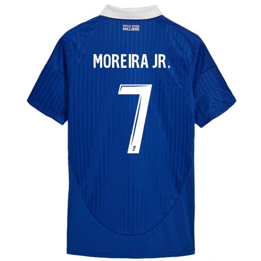 Kids Football Diego Moreira #7 Blue White Home Jersey 2024/25 T-Shirt Nz