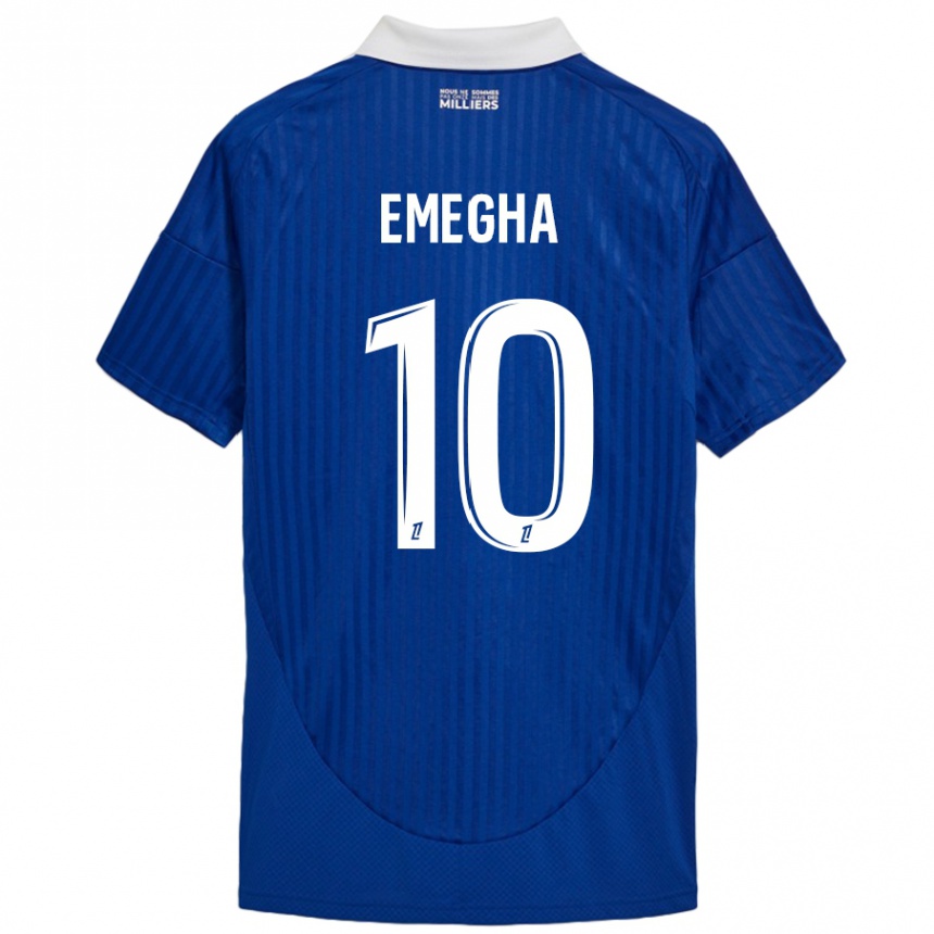 Kids Football Emanuel Emegha #10 Blue White Home Jersey 2024/25 T-Shirt Nz