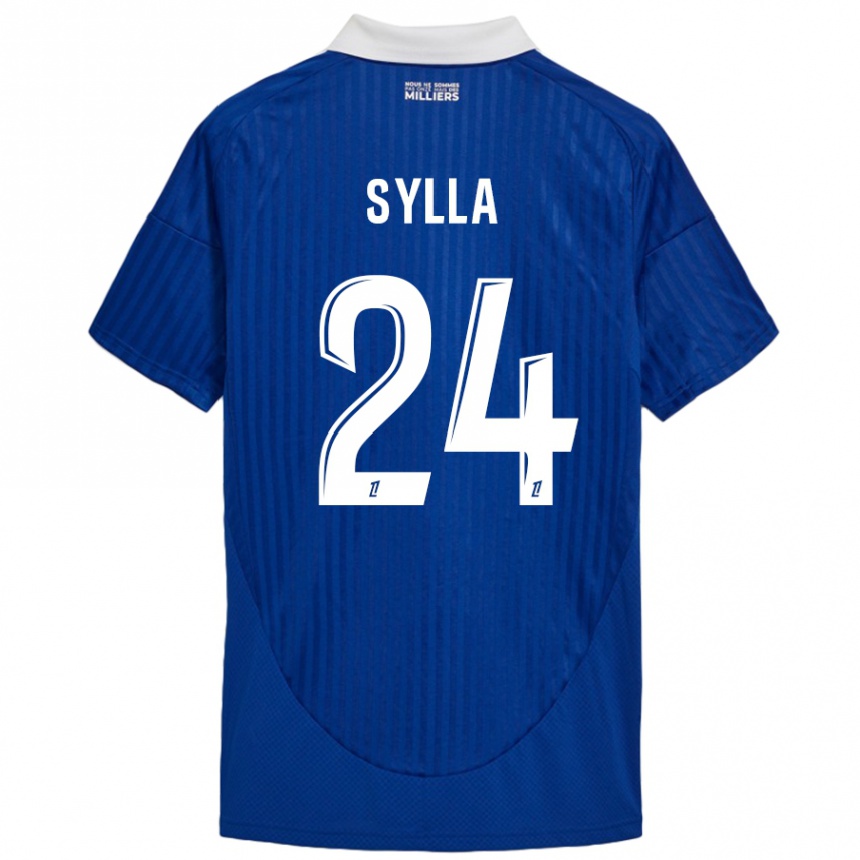 Kids Football Abakar Sylla #24 Blue White Home Jersey 2024/25 T-Shirt Nz