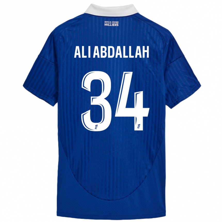 Kids Football Aboubacar Ali Abdallah #34 Blue White Home Jersey 2024/25 T-Shirt Nz